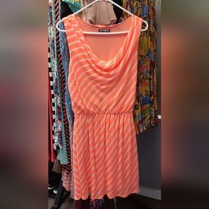 Express Women's Orange Striped Dress